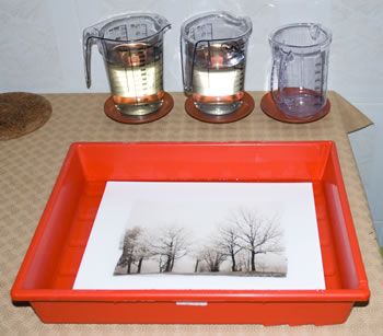 platinum-palladium printing-wet workspace